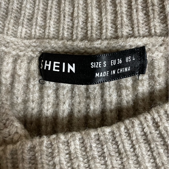 Shein Color-blocked Pink, White, and Tan Knit Sweater, Size Small - Picture 5 of 5